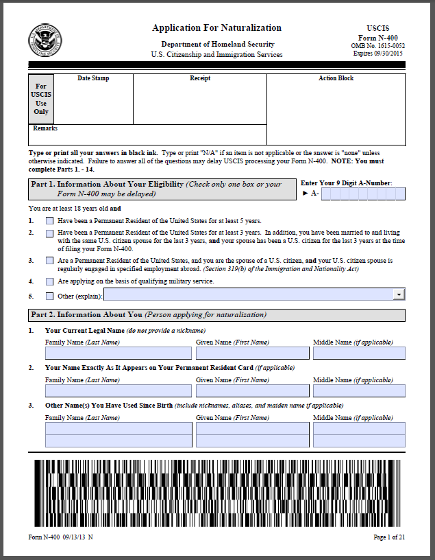 Reminder Updated N 400 Form Now Mandatory For Naturalization Applications Landau Hess Simon